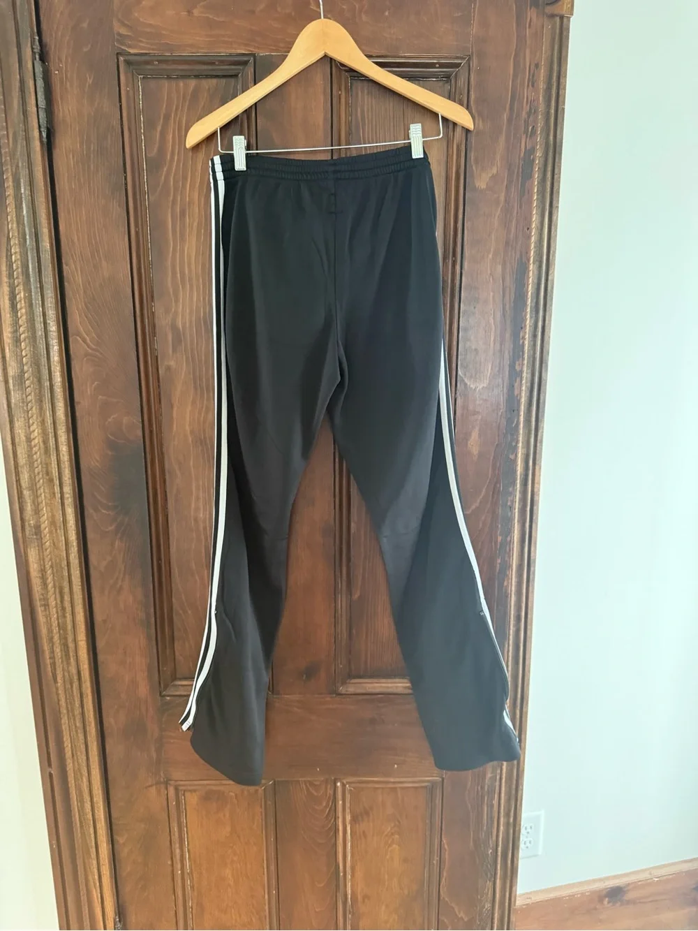 Adidas Black Joggers with White Three-Stripes